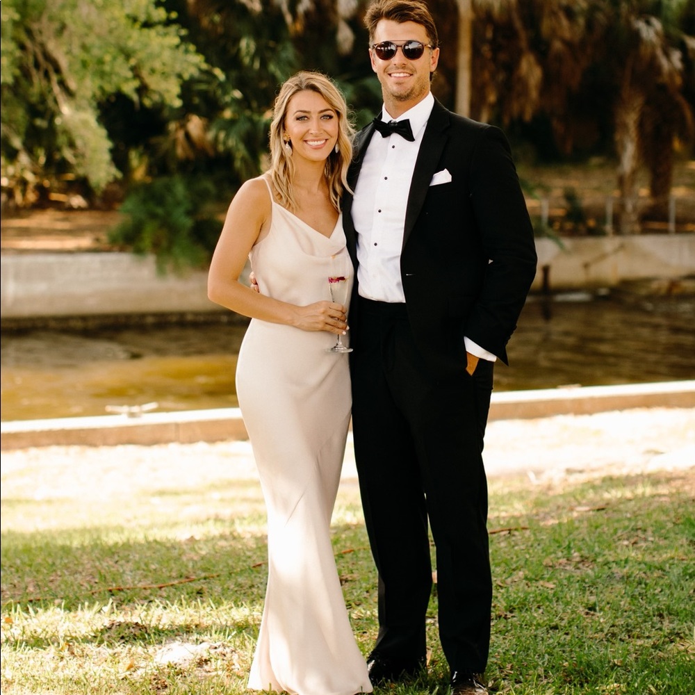 Shona Joy Luxe Bias Cowl Dress in Porcelain